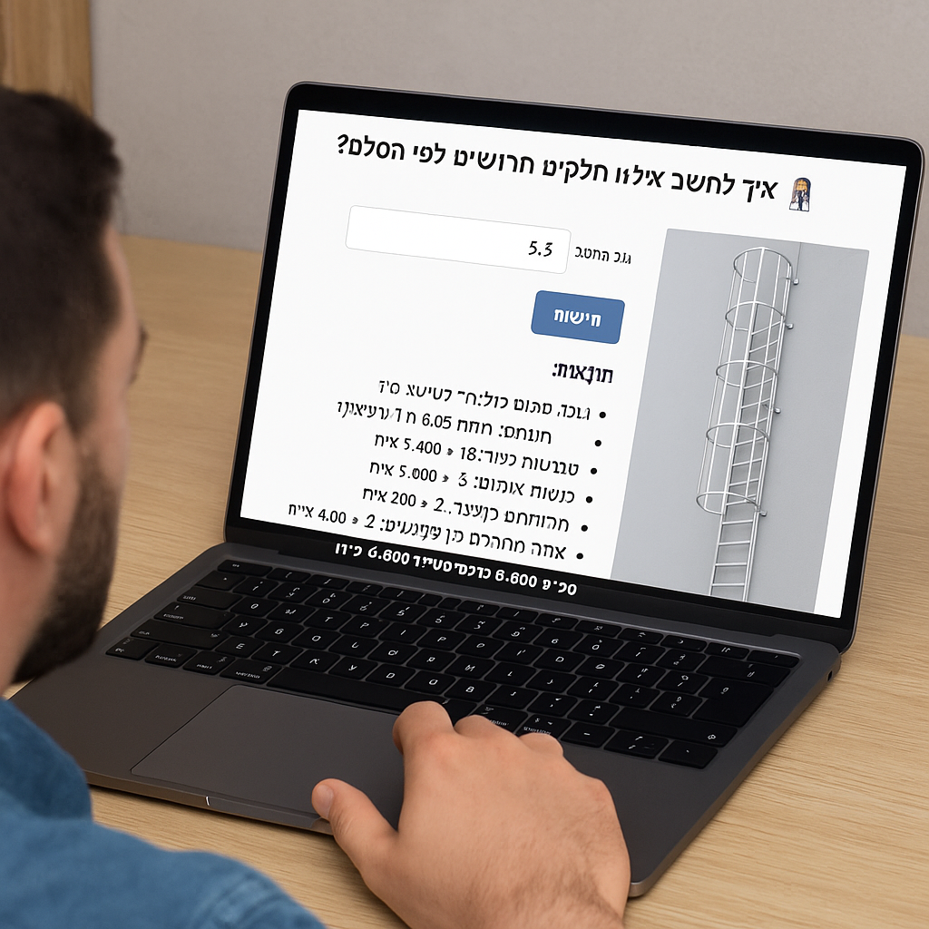 מחשבון תכנון סולם עם כלוב