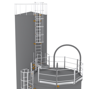 סולמות בטיחות - פלטפורמה ומעקות